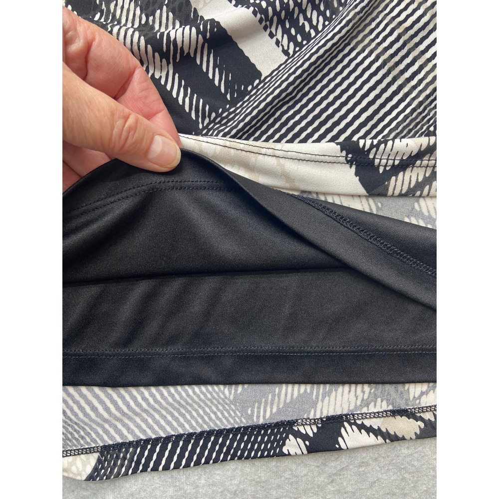 Dressbarn Dress Womens 18 Black White Geometric Print Cowl Neck Sleeveless Lined - Picture 11 of 14